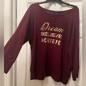 BYdesign Inspirational Maroon Sweater